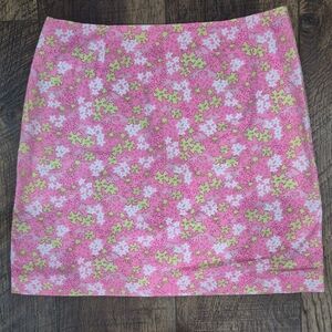 Vintage White Label Lilly Pulitzer Skirt In Rare Happy Hippo Print Size 10